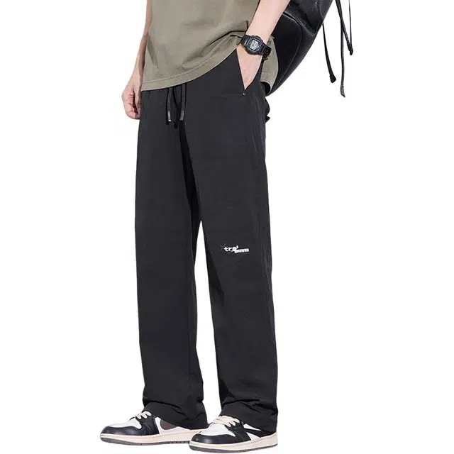 协协乐 高端冰丝男士春夏季薄款凉感透气运动速干伞兵美式工装长裤春秋潮牌宽松直筒阔腿休闲裤 男款