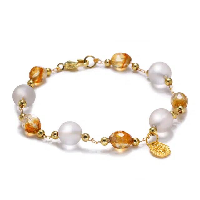 【匠心手作 财运滚滚】 灵菲 招财纳福黄水晶扎基拉姆福牌 新中式小众轻奢水逆退散白水晶转运珠 #好运平安礼盒 多色水晶 手链 女款