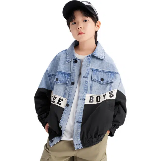 左西夹克 时尚字母摩登单排扣长袖 中小童