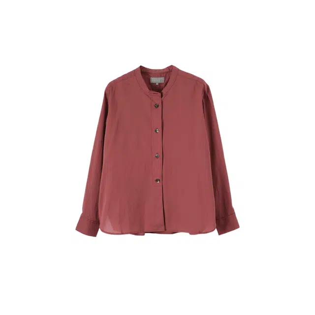 MARGARETHOWELL BUTTON THROUGH COLLARLESS SHIRT
