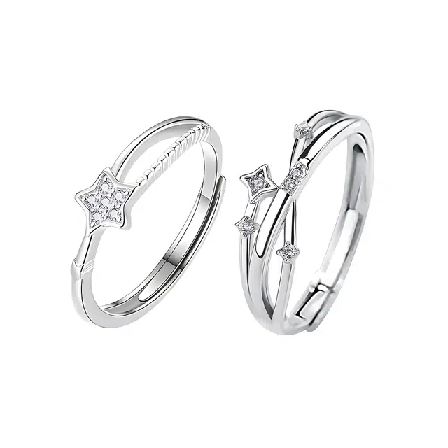 希遇 流隙粉钻爱心轻奢小众设计百搭高级感甜美学生食指指环开口可调节礼盒款好运 合金 戒指 男女同款情侣款