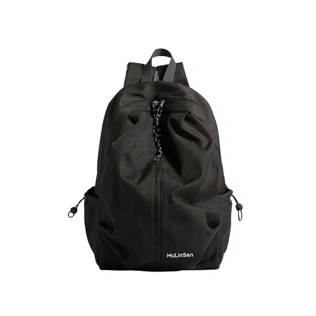 木林森 时尚简约纯色拉链开合防水耐磨学生上课通勤轻便 涤纶（聚酯纤维） 双肩包 男女同款情侣款 多色