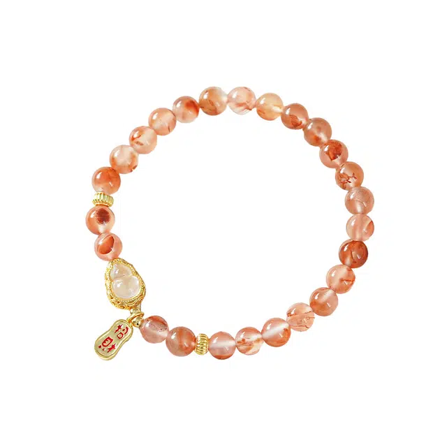 聆听花开 精品超仙个性新中式国风气质优雅大气日常百搭高级感国潮小众设计感优雅手饰#好运 玛瑙 手串 女款