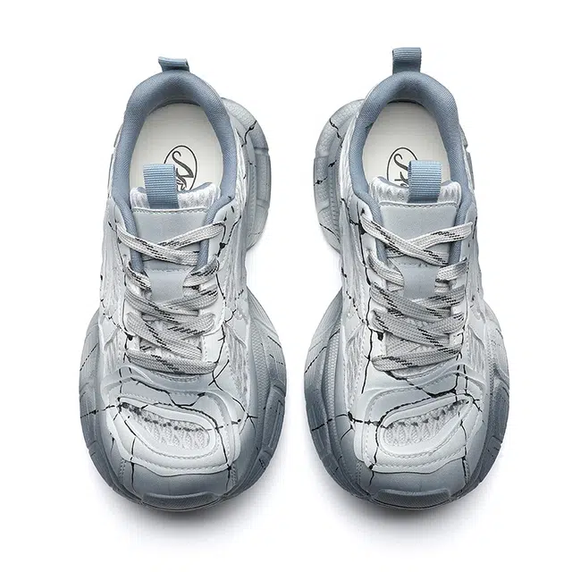 阿比让 泼色水墨山水画 小众个性时尚 低帮 老爹鞋 女