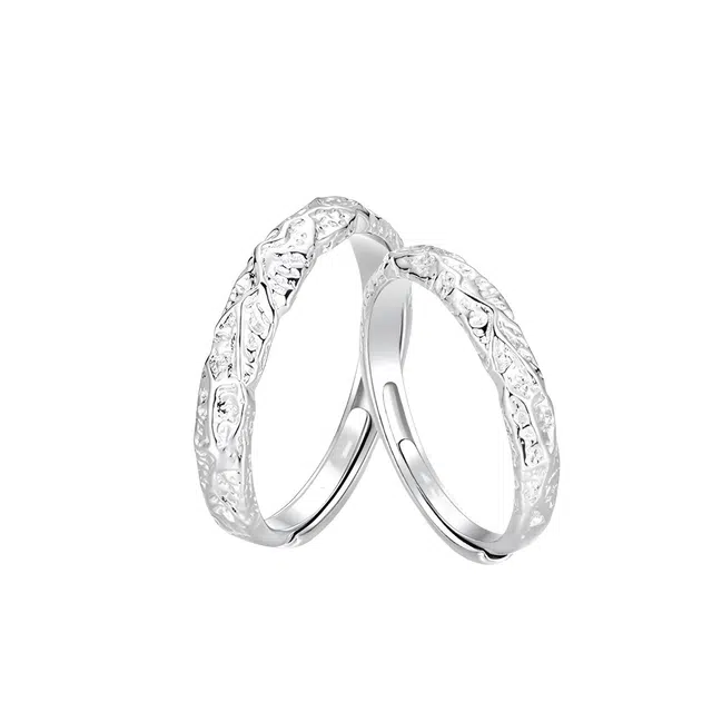 福柚 【可定制 刻字+代写贺卡】熔岩之恋对戒 糖果纸开口戒可调节 精致浪漫璀璨闪亮小众优雅甜蜜 带礼盒款 合金 戒指 男女同款情侣款