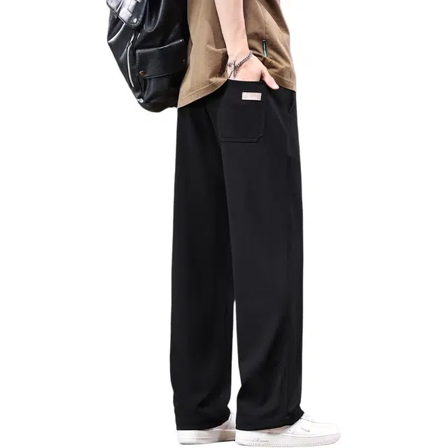 协协乐 海藻纹男士美式潮牌宽松直筒阔腿垂感百搭痞帅青少年长裤休闲裤 男款