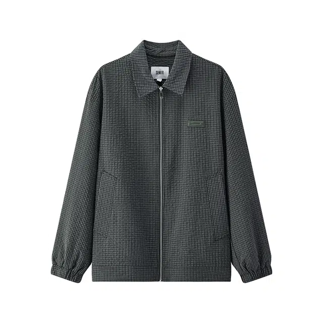 森马 格纹肌理复古舒适百搭长袖夹克外套 男款