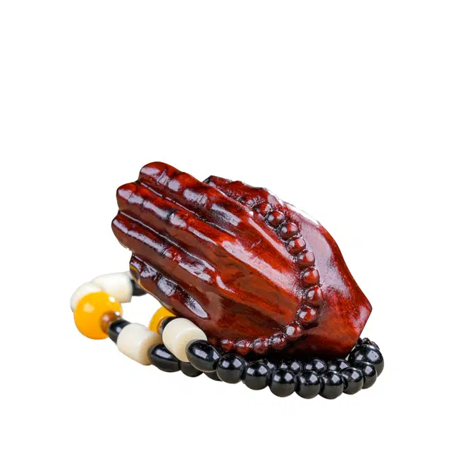 素于 国潮新中式轻奢小众文玩盘玩诸事顺遂八方来财招财纳福手工精雕工艺品 固化稳定木#好运 檀木 把件 男女同款情侣款