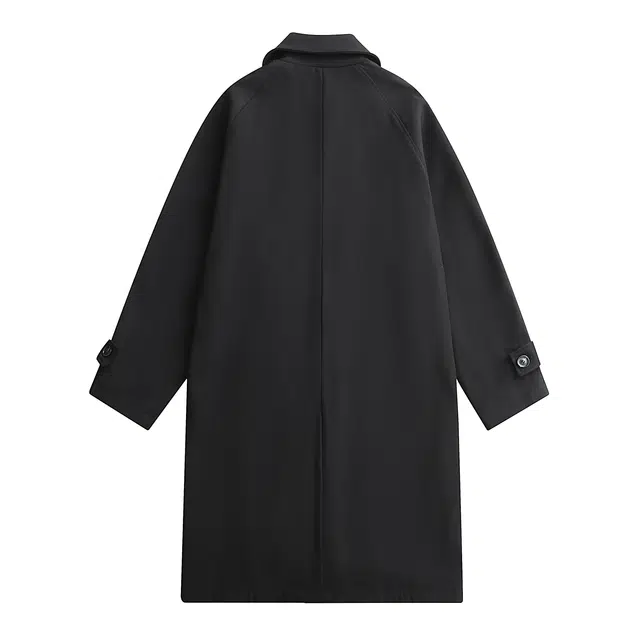 木林森 美式高街简约纯色宽松舒适百搭休闲透气风衣 男女同款