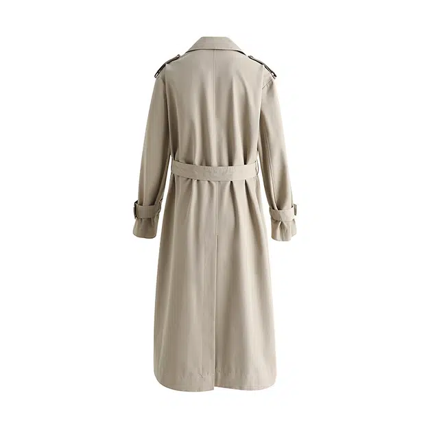 木林森 美式英伦复古简约基础收腰潮流百搭宽松双排扣中长款时尚风衣 男女同款