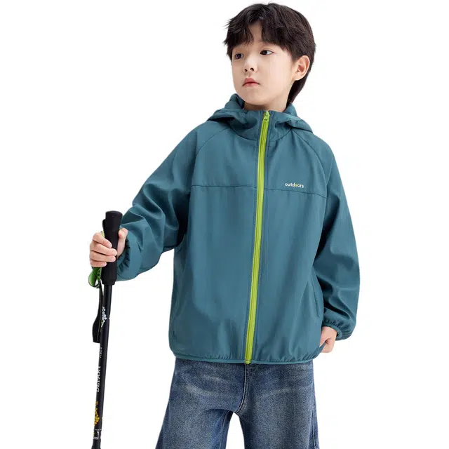 左西冲锋衣 自然探险家系列 防水防风耐磨连帽拉链 中小童