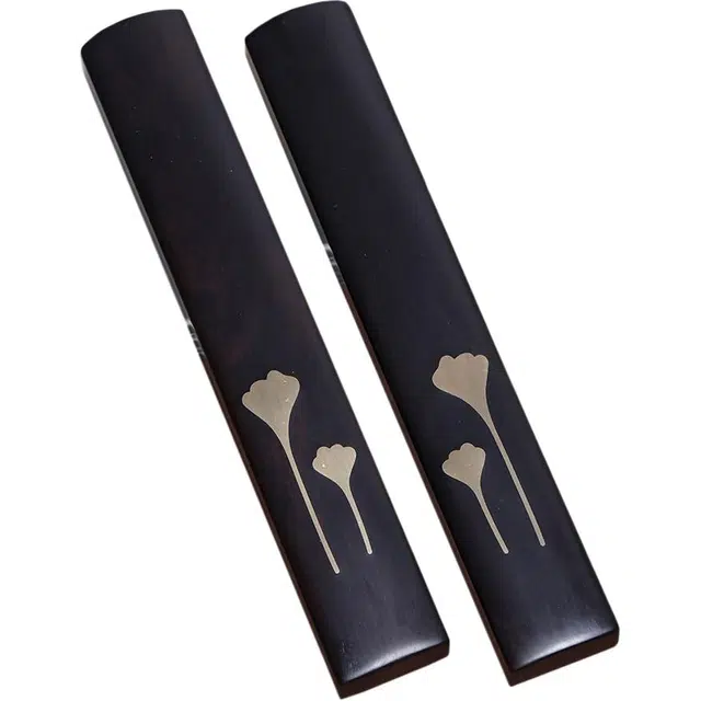 得笙陌 镶色榫卯（荷花款）国潮新中式分量感文房镇纸 黑檀 镇尺 男女同款情侣款