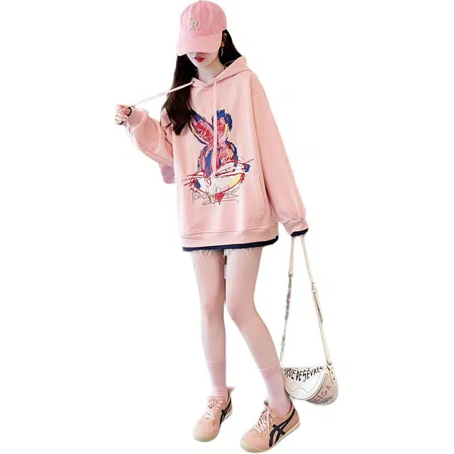 沐晓欣 连帽女卡通卫衣 女款