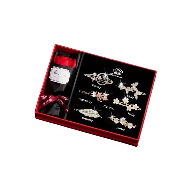 妖娆猫 精致时尚头饰套装高级感发卡优雅时尚造型感气质日常通勤 合金 发夹 女款