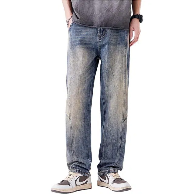 炳盛 休闲夏季薄款美式潮牌复古工装长裤子宽松直筒牛仔裤 男女同款