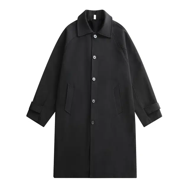 木林森 美式高街简约纯色宽松舒适百搭休闲透气风衣 男女同款