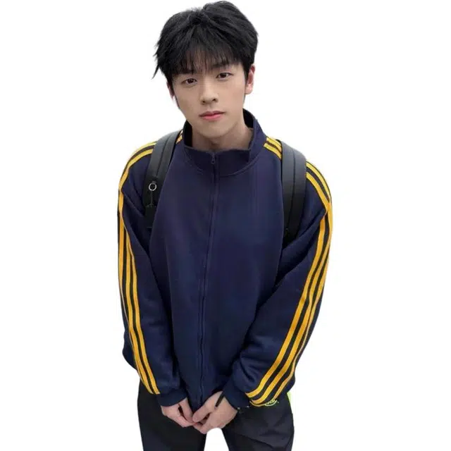 徐百货 美式复古初春拉链三道杠基础设计感潮牌时尚运动外套卫衣 男女同款