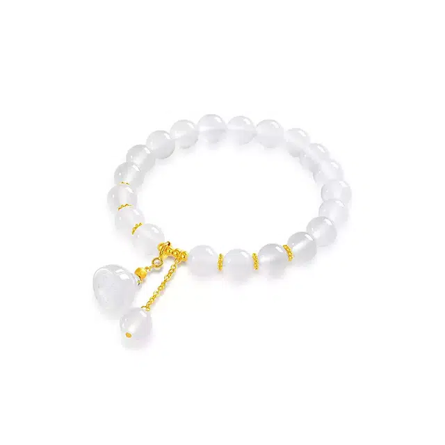 【清莲】 眰恦 步步生莲 新中式设计感  温柔百搭#好运天然 玉髓 手串 男女同款情侣款