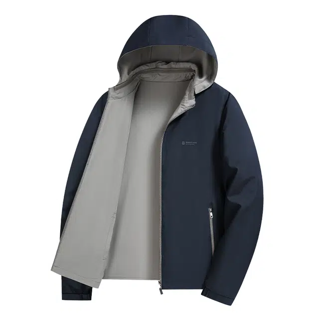 老爷车 可拆卸连帽纯色休闲户外简约易打理双面穿直口袖夹克外套 男款