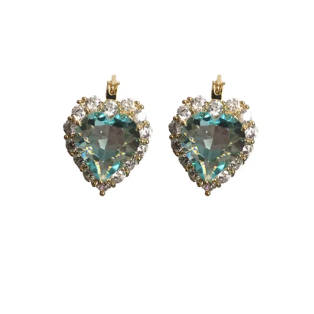 澜耀 心动巴黎 爱心 法式轻奢气质百搭耳饰 铜合金 耳环 女款