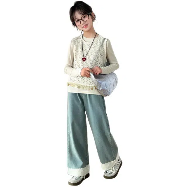 比比我休闲运动套装  女童春秋时尚 百搭季大童潮牌小孩衣服 小女孩长袖洋气时髦 舒适帅气轻便