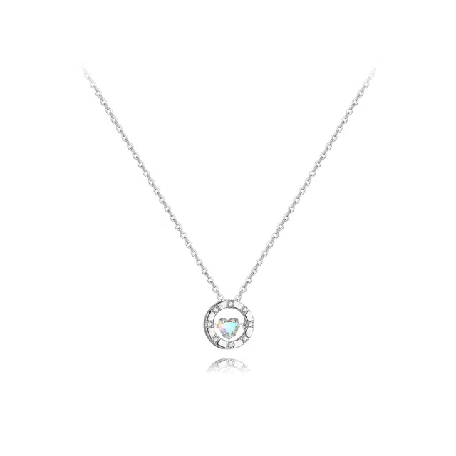 【纯银999】 六桂福珠宝 爱心 小众设计经典百搭学常高级感简约精致轻奢转运约会通勤温柔气质可调节 足银 项链 女款