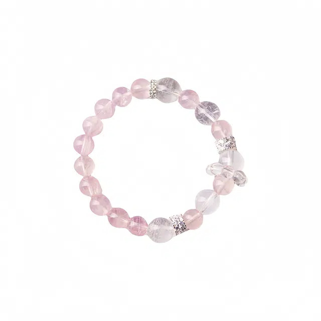 子婳 星光少女心温柔粉色系新中式经典百搭清新甜美复古小众优雅气质#好运 粉水晶 手串 女款