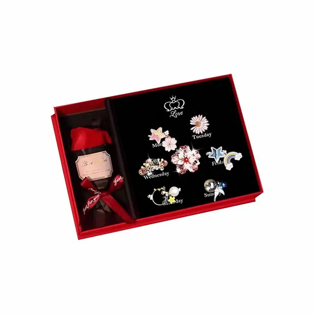 妖娆猫 浪漫古风星期套装日常通勤发饰高级感头饰扎马尾优雅时尚造型七件套 合金 发圈/头绳 女款