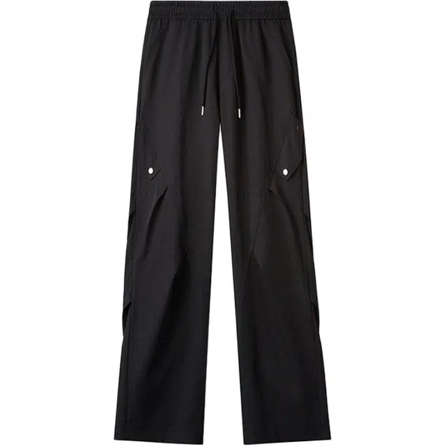 特斯型 美式高街夏季薄款伞兵工装裤潮牌褶皱设计感冰丝速干运动休闲裤 男女同款