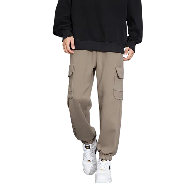 金盾 潮流宽松工装百搭超柔束脚加绒宽松休闲裤 男款