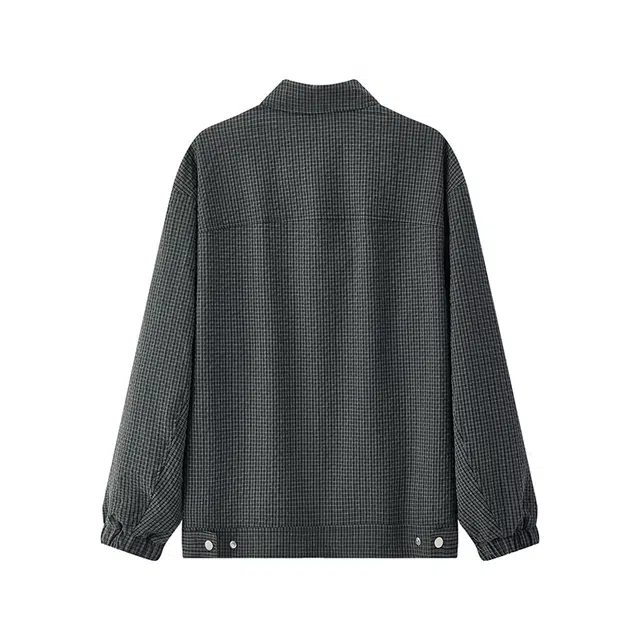 森马 格纹肌理复古舒适百搭长袖夹克外套 男款