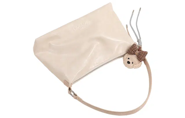 TOUTOU Retro Dog Pendant Shoulder Bag Chocolate Cream