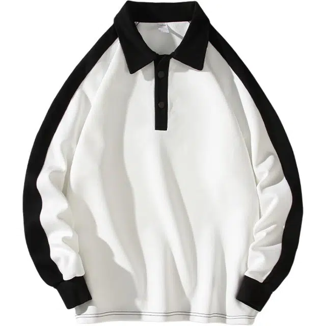 头号青年 时尚休闲拼色二本针简约大方翻领卫衣 男款