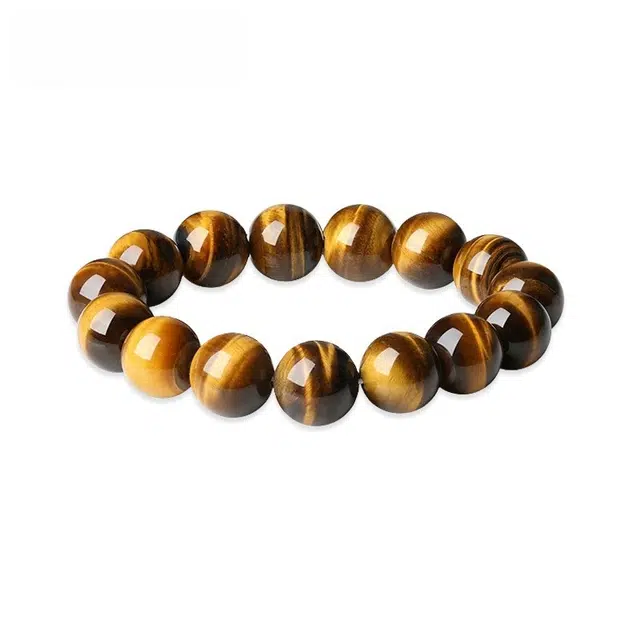 爱骊 复古国风转运珠好运平安顺利自然质感简约大气潮流设计 平价 学生天然 虎眼石 手串 男款