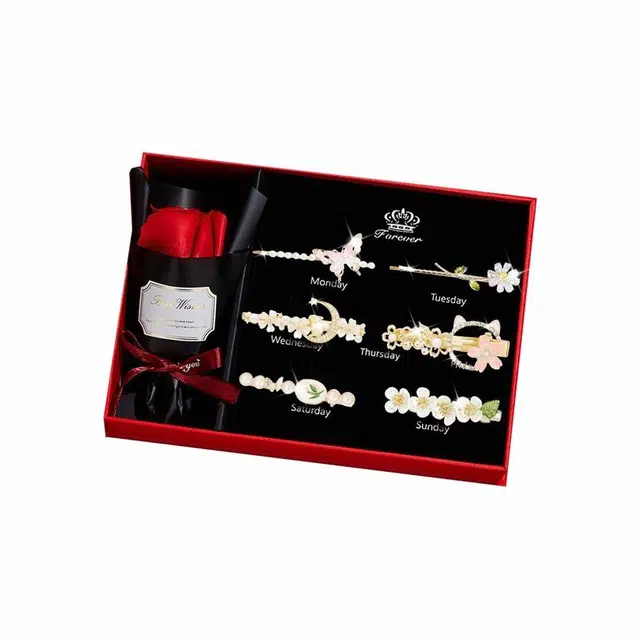 妖娆猫 浪漫法式复古甜美礼盒优雅时尚造型感气质日常通勤 合金 发夹 女款