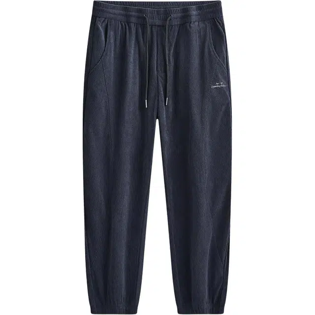 与狼共舞 时尚格绒抽绳系带保暖户外通勤百搭束脚九分休闲裤 男款