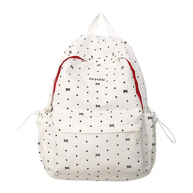 巴朗熊 日系高颜值波点蝴蝶结印花 尼龙 双肩包 女款 多色