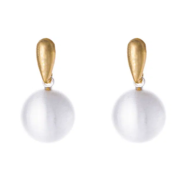 澜耀 星砂轨迹拉丝金属球 小众独特 轻奢 铜合金 耳环 女款