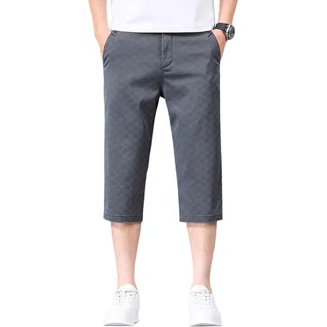 炳盛 七分裤夏季薄款冰丝透气提花潮牌宽松休闲短裤 男女同款