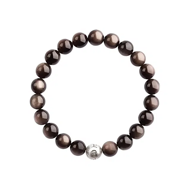 【六字真言丨高品质银曜石】 匆匆那年 星芒璀璨 福禄相伴 高级感 小众设计 时尚高端简约大气#好运 黑曜石 手串 男款