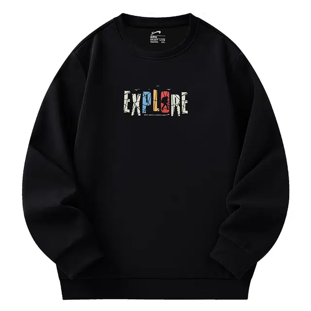 贵人鸟 生活系列 潮流探索字母印花个性百搭棉质透气针织圆领长袖 卫衣 男女同款