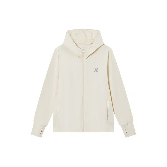 特步梭织防晒衣 休闲时尚连帽透气舒适百搭