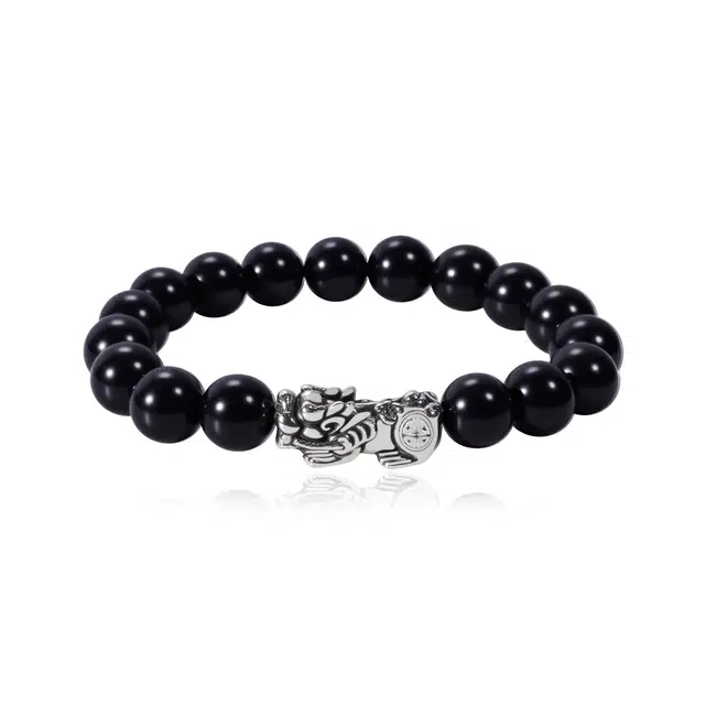 永恒旋律 招财纳福 貔貅转运圆珠串 新中式小众国风简约高级感吞金兽设计 日常通勤诸事顺遂平安顺利经典百搭 可调节好运 菩提根 手串 男款