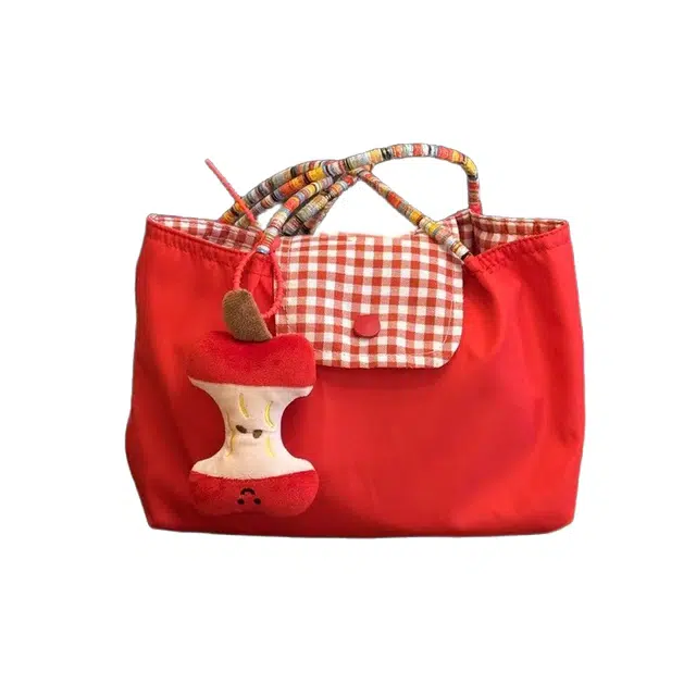 捷朗仕 苹果时尚潮流百搭 帆布 托特包单肩包 女款 红色