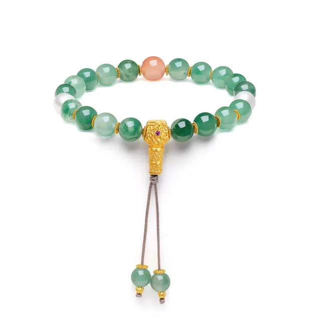 翠雅金楼 新中式设计感 鸿运当头福气连绵 典雅复古高级感气质优雅百搭礼盒装#好运 非洲翠 手串 女款