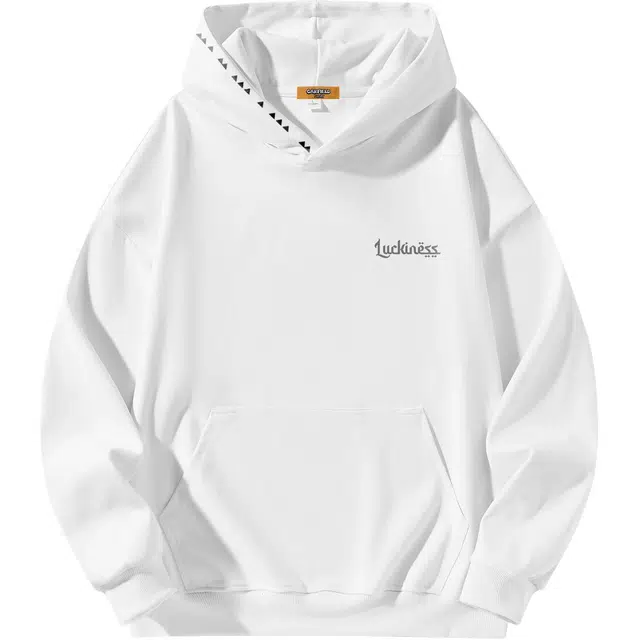 加菲猫家族 美式纯色复古高街落肩袖品牌字母印花休闲长袖上衣潮流百搭亲肤舒适透气嘻哈街头套头帽衫宽松连帽卫衣 男女同款