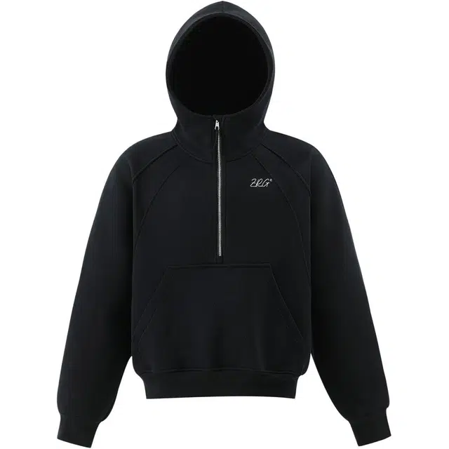 梓润格 休闲百搭宽松连帽潮牌复古字母重磅高级设计小众舒适简约时尚潮流高街痞帅校园风户外运动慵懒风半拉链套头帽衫春季卫衣 男女同款