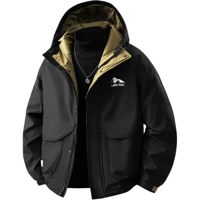 金盾 秋冬外套上衣户外休闲时尚欧美式弹力运动加厚长袖棉服 男款