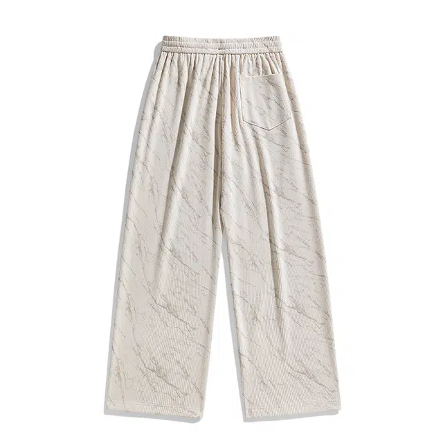 华夏儿女 高街潮牌纯色时尚直筒裤夏季薄款宽松百搭潮流阔腿休闲裤 男款