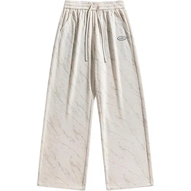 华夏儿女 高街潮牌纯色时尚直筒裤夏季薄款宽松百搭潮流阔腿休闲裤 男款